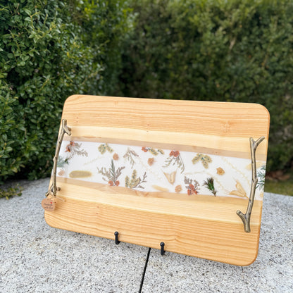 Flower Magic Tray - Serving tray made of wood and epoxy resin 