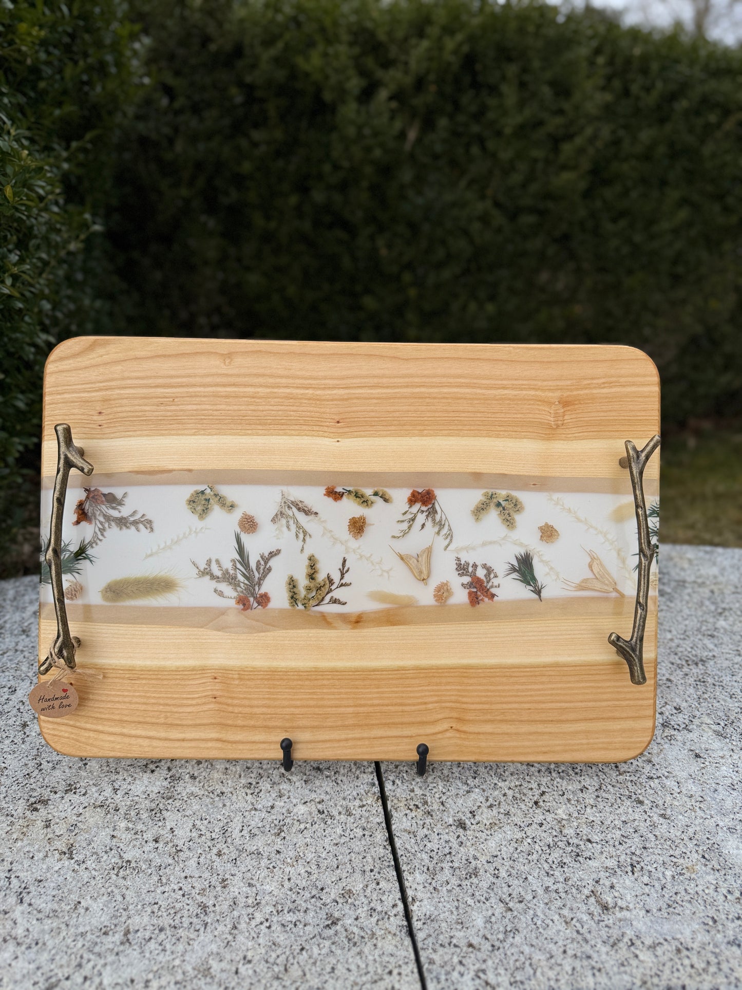 Flower Magic Tray - Serving tray made of wood and epoxy resin 