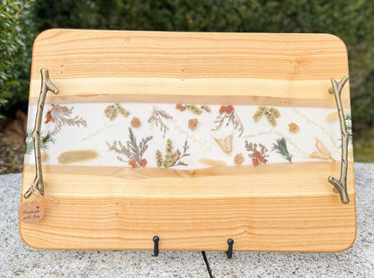 Flower Magic Tray - Serving tray made of wood and epoxy resin 